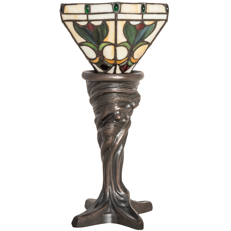 Craybrough Torchiere Table Lamp, Brown/Green, 15" H x 8" W x 8" D