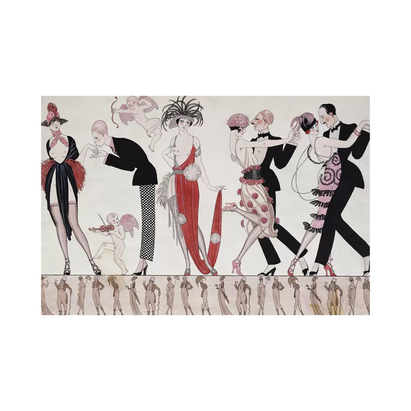 The Tango by George Barbier - Print on Canvas, Wrapped Canvas, 45.72 cm H x 66.04 cm W x 4.445 cm D