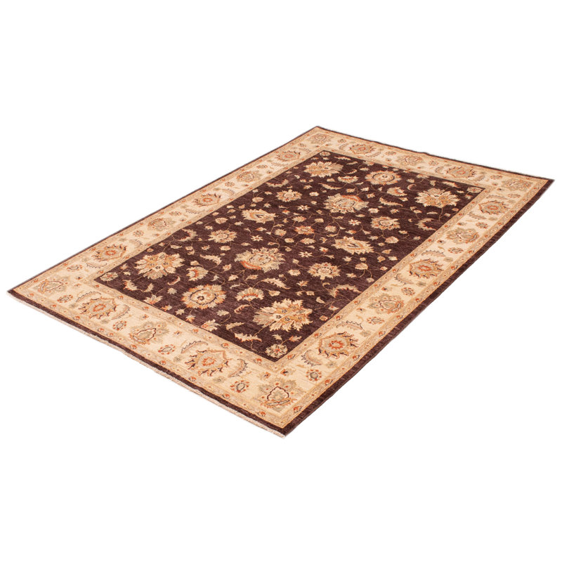 Tapis unique en laine noué à la main brun foncé / beige nouvel âge 6 pi 9 po x 9 pi 11 po Jacksboro