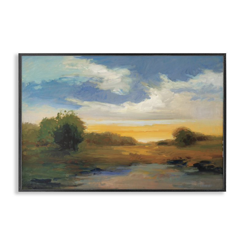 «Charismatic Clouds Sunset», estampe numérique, conception de Vicki McMurry, H 20 po x l 30 po, Giclée encadrée noir minuit