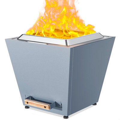 Smokeless Fire Pit, Wood Burning Fireplaces W/ Pull-Out Ash Pan, Portable Outdoor Firepits, Carry Handle