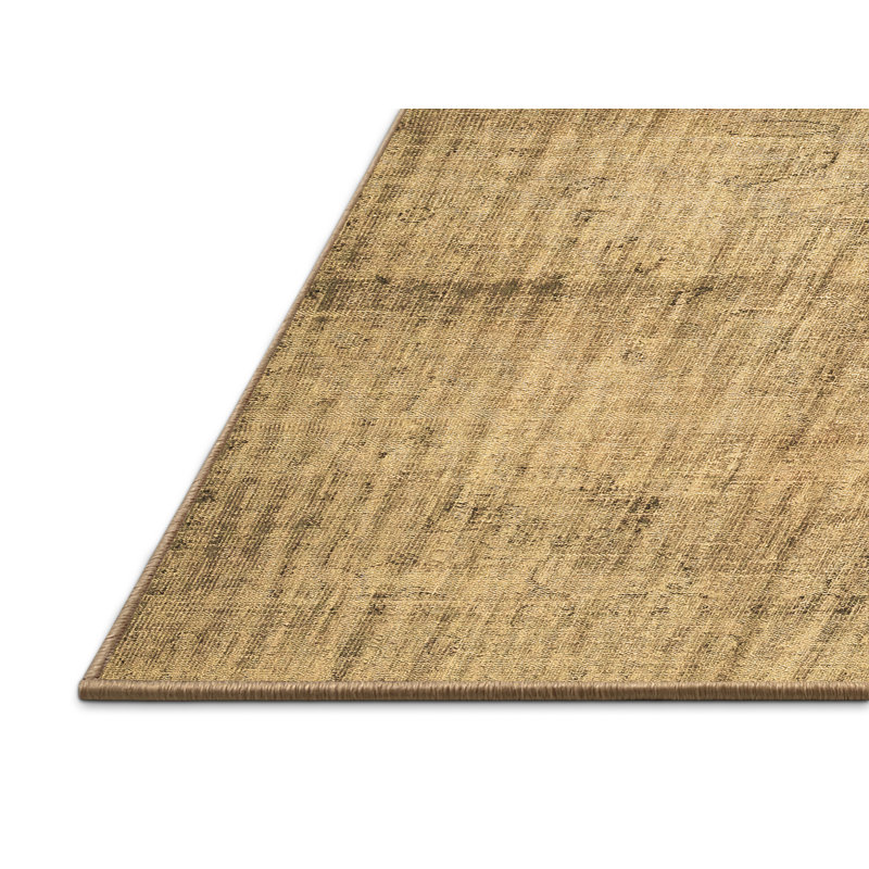 Tapis beige en laine / polyester tissé à la machine 7 pi x 9 pi Jceyon