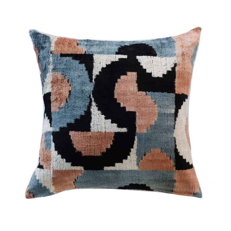 Kara Feather Throw Pillow, 20" x 20", Multicolor Ikat 5