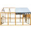 Outdoor Yellow Chicken Coop 110" Kitten Play Area, Walk - In Style With Full View Wire Mesh, Two Small Lift Doors, Waterproof Cover For All Weather Conditions Protection Activity Enclosure, Easy