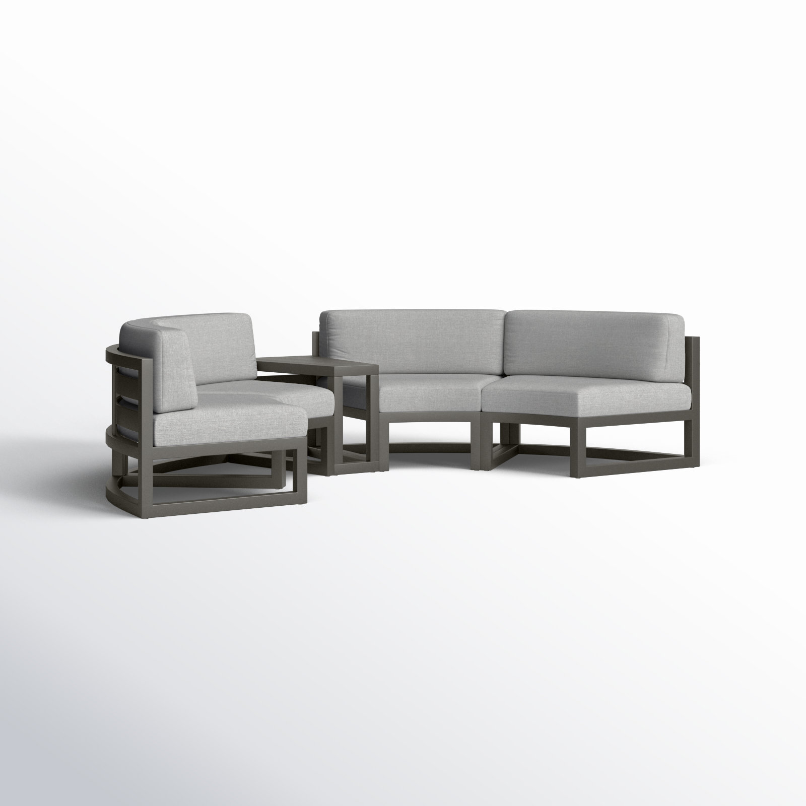 Bergeron 81" Sunbrella® Patio Sectional, Cast Silver Sunbrella®, Slate