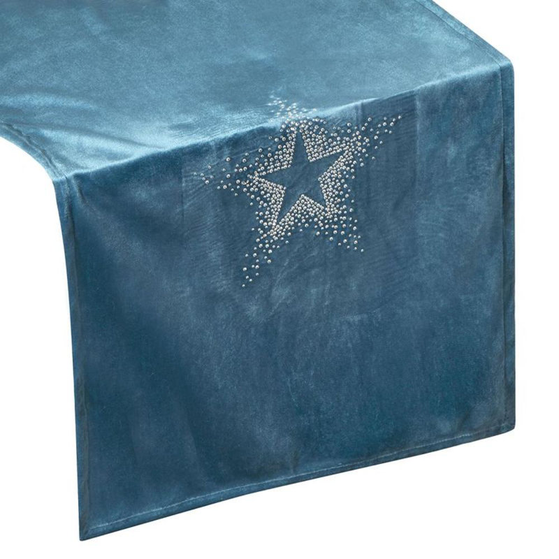 Geometric Table Runner, Navy Blue