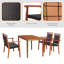 Ensemble de meubles en rotin Alacha-May Red Barrel Studio®, ensemble de 4 sièges en bois d'acacia avec trou pour parasol