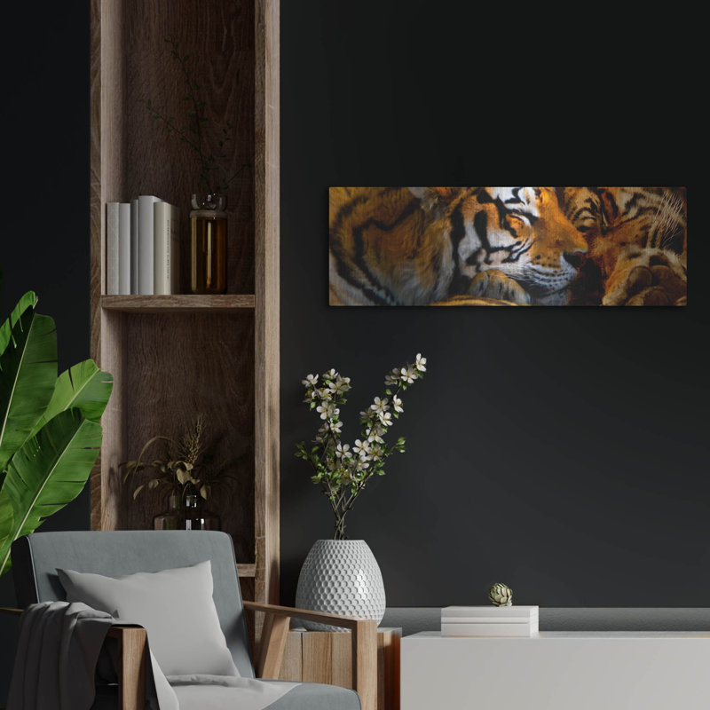 "Tigers Sleep" par Murray Henderson Fine Art, H 12 po x l 36 po