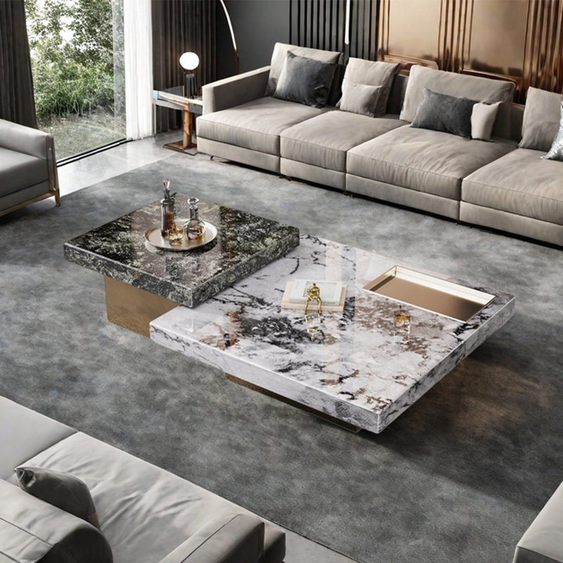 Ensemble de tables basses Light Luxury, Or