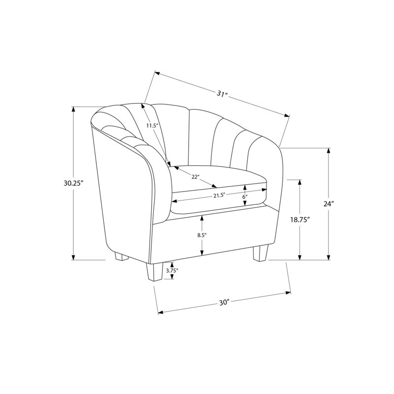 Chaise d'appoint, 31 po, rembourré, salon, chambre à coucher, tissu argenté, contemporain, moderne, transitionnel, Crème