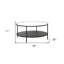 Table basse ronde en acier et verre 36 po Ceno