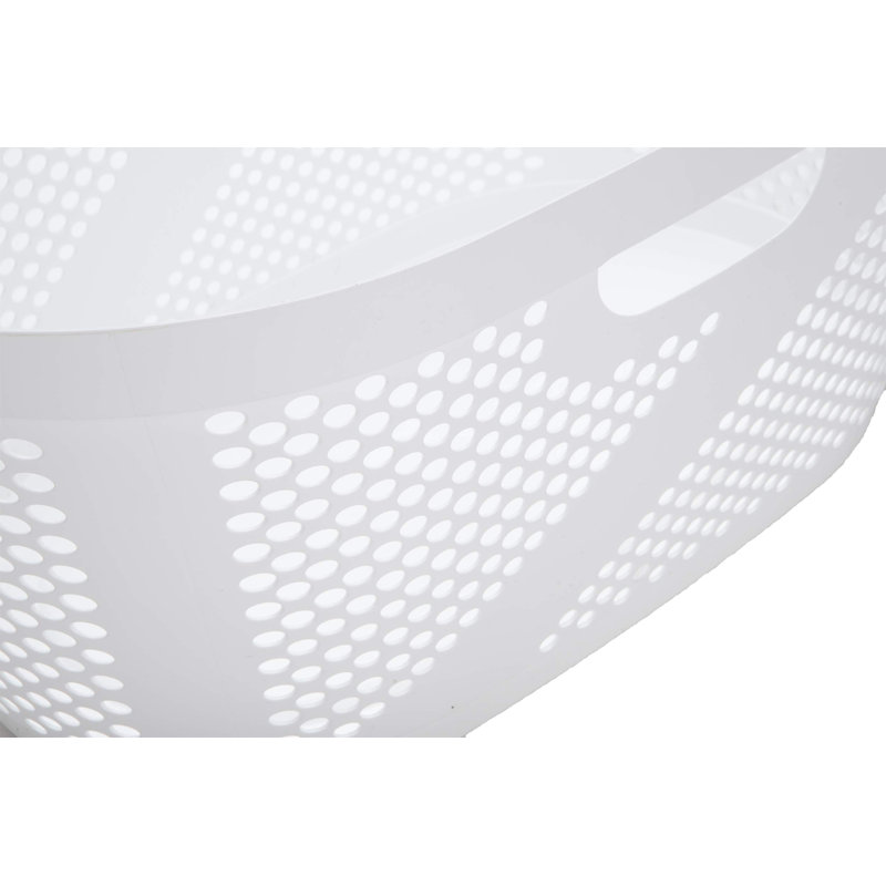 40L Laundry Basket, Clothes Hamper, Ventilated, Plastic, 23"L x 14.5"W x 10.5"H, White