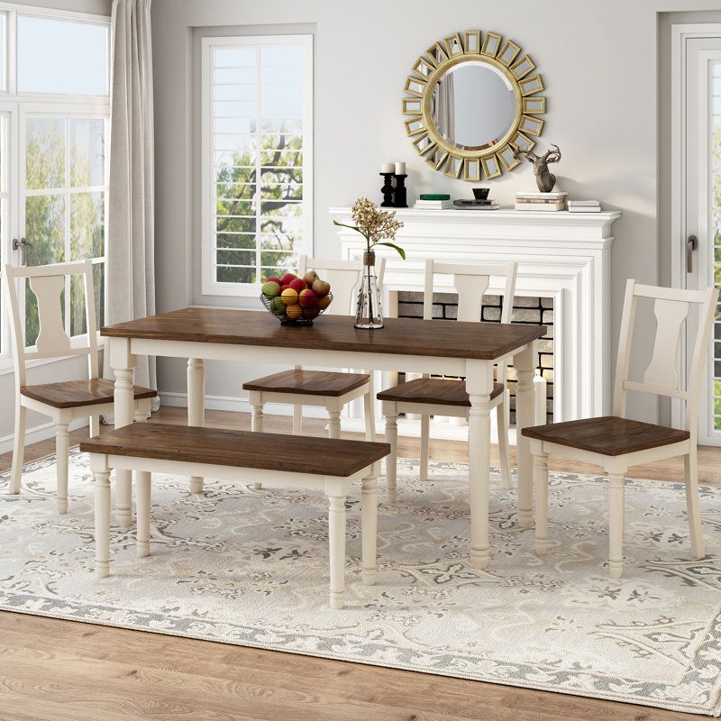 Ensemble repas pour 6 personnes Emrik, Brun, Brun / blanc chalet
