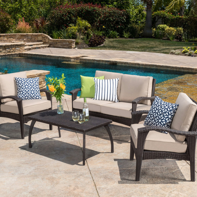 Chaise bistro d'extérieur imperméable 4Pc Pe