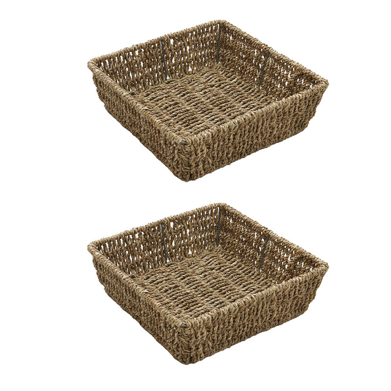 JVL SEAGRASS WITH METAL FRAME Decorative Basket