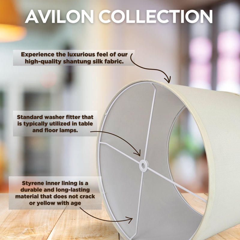 Easy Assembly Hardback Drum Lamp Shade, 2-Pack, 10" H x 13" W x 13" D, Eggshell
