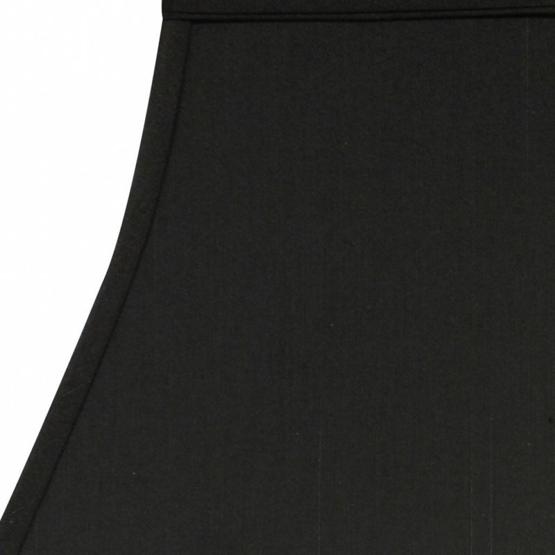 Abat-jour doublé en forme de cloche carrée, Noir / blanc, H 10 po x l 12 po x P 12 po