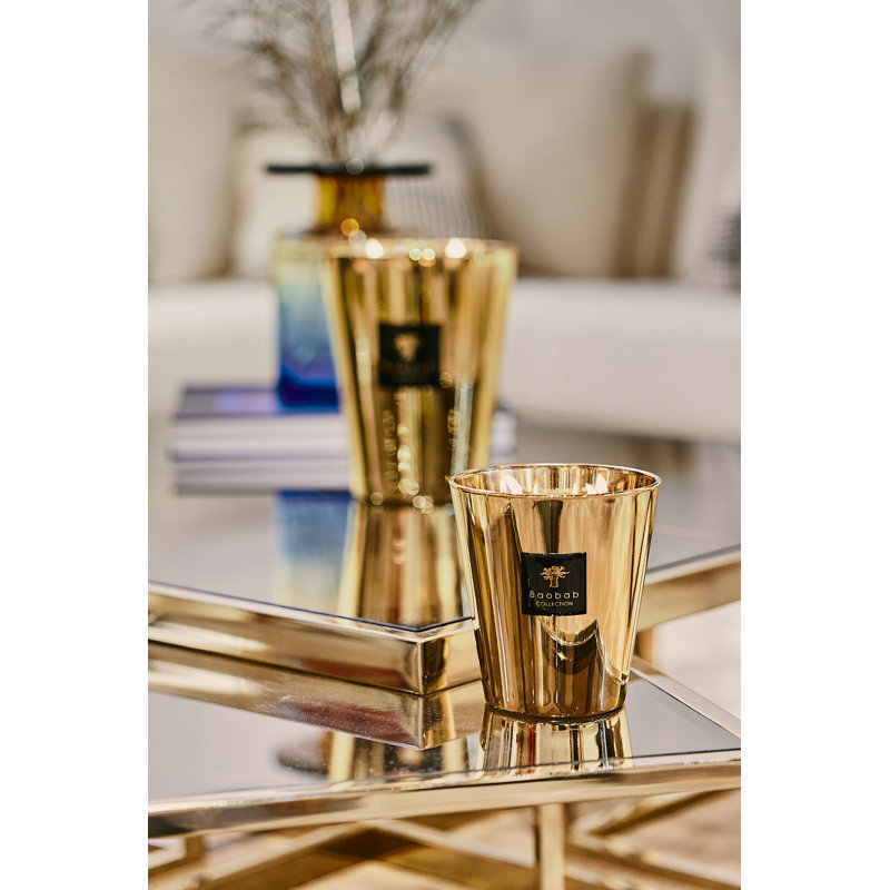 Les Exclusives Aurum Candle, 3.9" H x 5.07" W x 5.07" D
