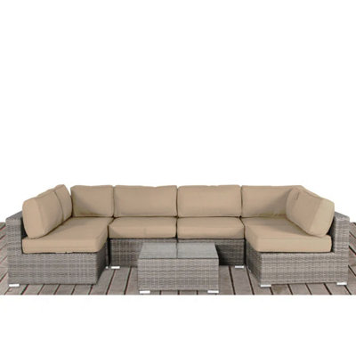 All-Weather Wicker 6-Person Seating Set With Premium Cushions – Pre-Assembled