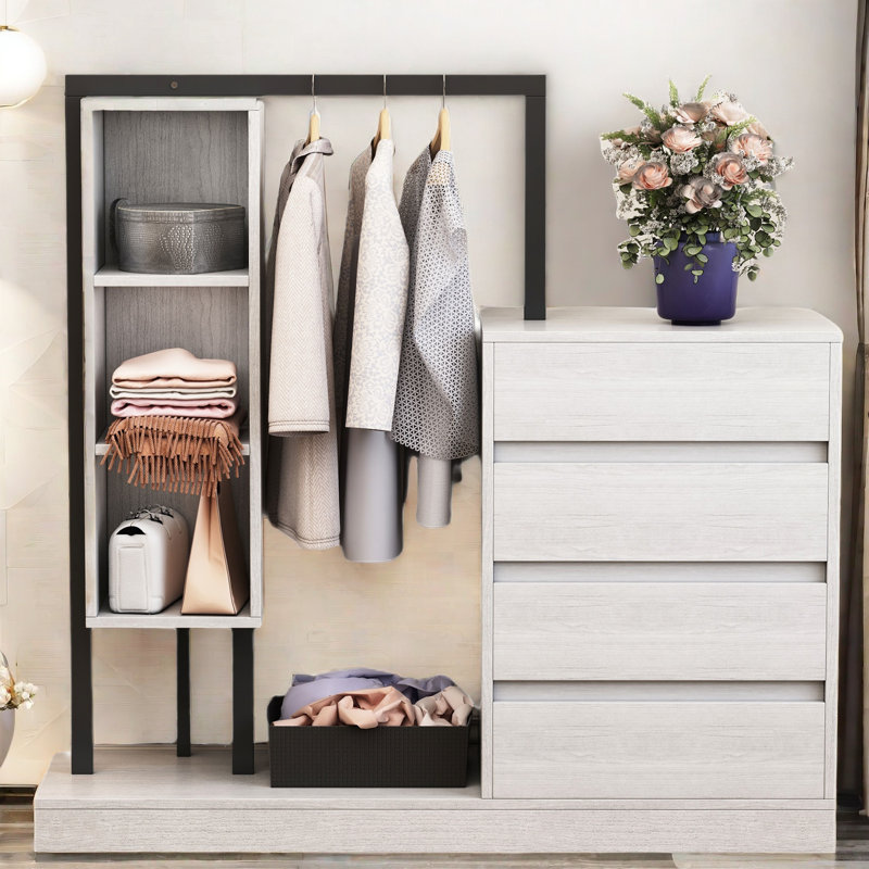 Tenjo With 4 Drawers, 3 Open Compartments And Multiple Shelves, White