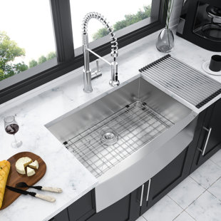33" Kitchen Sink Stainless Steel 18 Gauge - Design, , With Sound Absorbing Pad Gauge, Scratch- Finish, Condensation