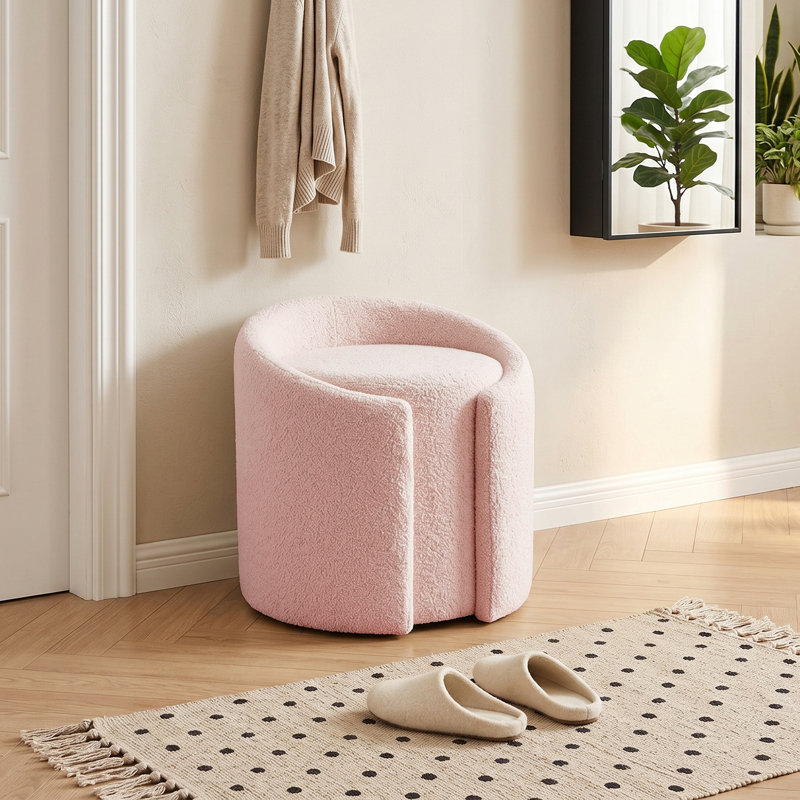 Solid Wood Accent Stool, Pink