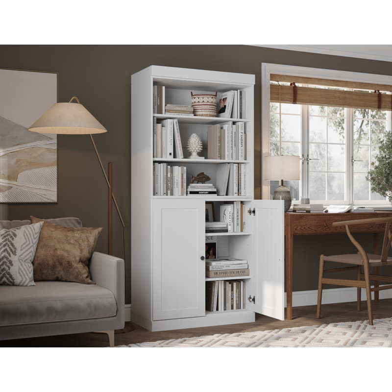 Bibliothèque à 6 tablettes en bois massif Palace Imports, Blanc
