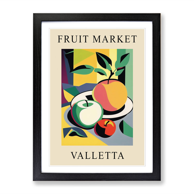 Valetta Fruit Market Exhibition Apple - Single Picture Frame Print on Wood