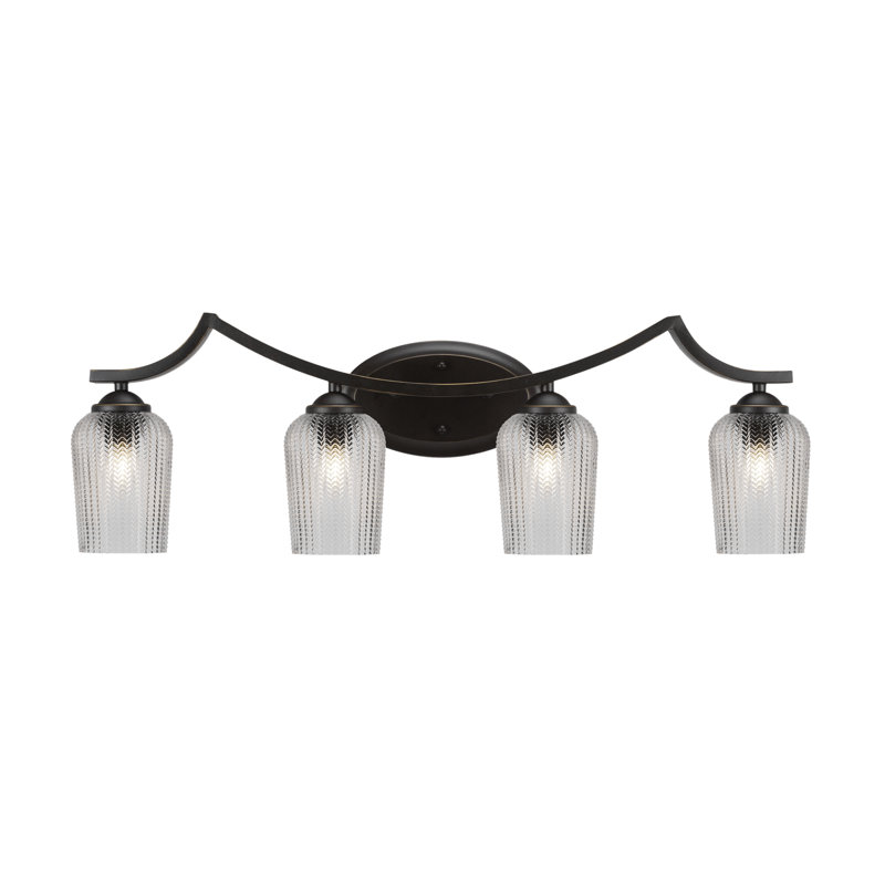 Zilo 4 Light Bath Bar, Clear, Graphite