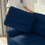 Canapé 82 pouces 3 pièces en tissu molletonné compressé moderne pour le salon, la chambre à coucher, le bureau et les espaces de divertissement, bleu