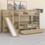 Multi-Functional Bunk Bed Including Slide and 2 Drawer Compartments
