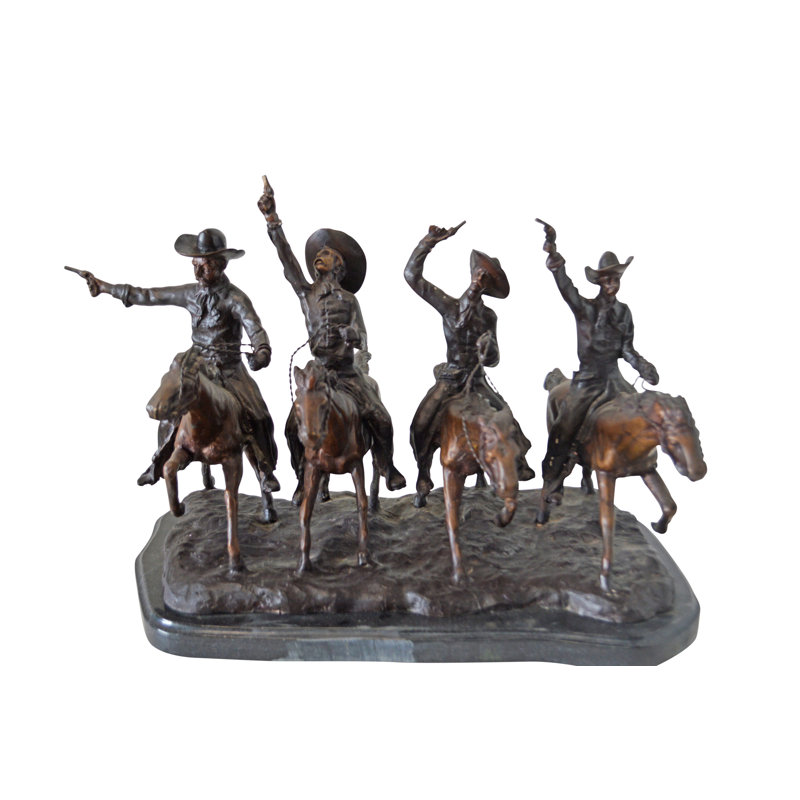 Hermes qui vient à travers le seigle, une réplique de la statue de bronze Remington - 18 po x 27 po x H 17 po