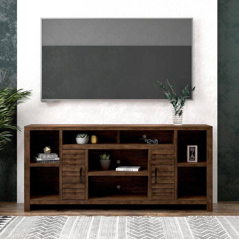 Tekoa 74 inch TV Stand Console for TVs up to 85 inches, No Assembly Required, Whiskey Finish