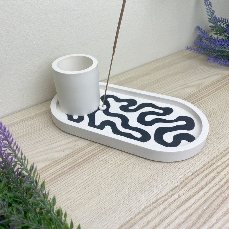 Swirls Incense Holder With Storage