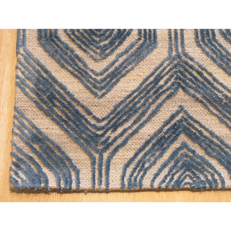 Hand Tufted Wool Geometric Area Rug, 5' x 8'