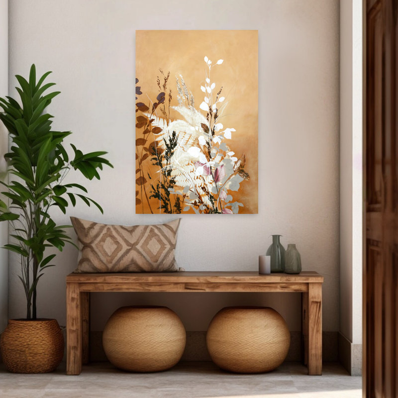 Feuilles lumineuses 5, art contemporain abstrait, H 48 po x l 32 po