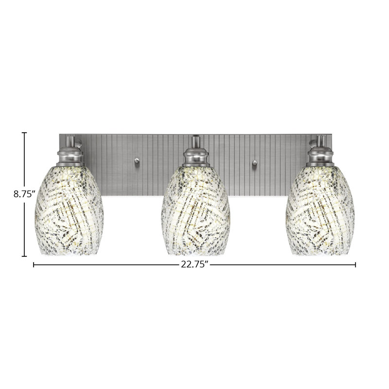 Éclairage pour meuble-lavabo 3 lumières Guitterez, Nickel brossé