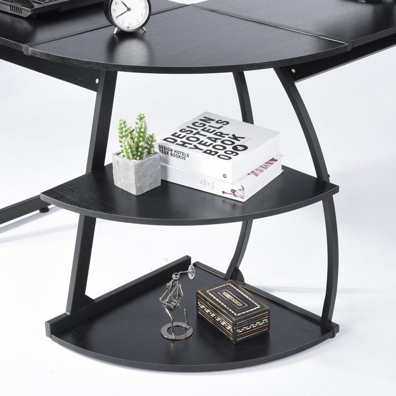 Almodovar L-Shaped Metal Base Executive Desk