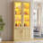 71'' H Freestanding Office Cabinet With 3-Color Light Modes And Motion Sensor, Glass Display Cabinet With Adjustable Shelves And Lock-1425466710