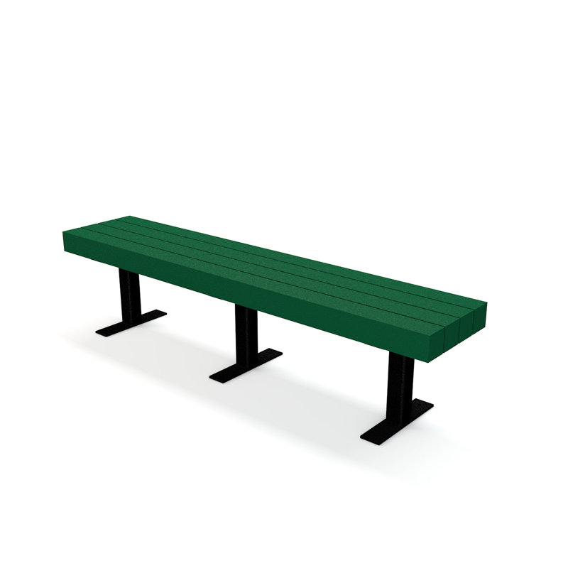 Banc de parc en plastique recyclé trailside, 8 pi, Vert