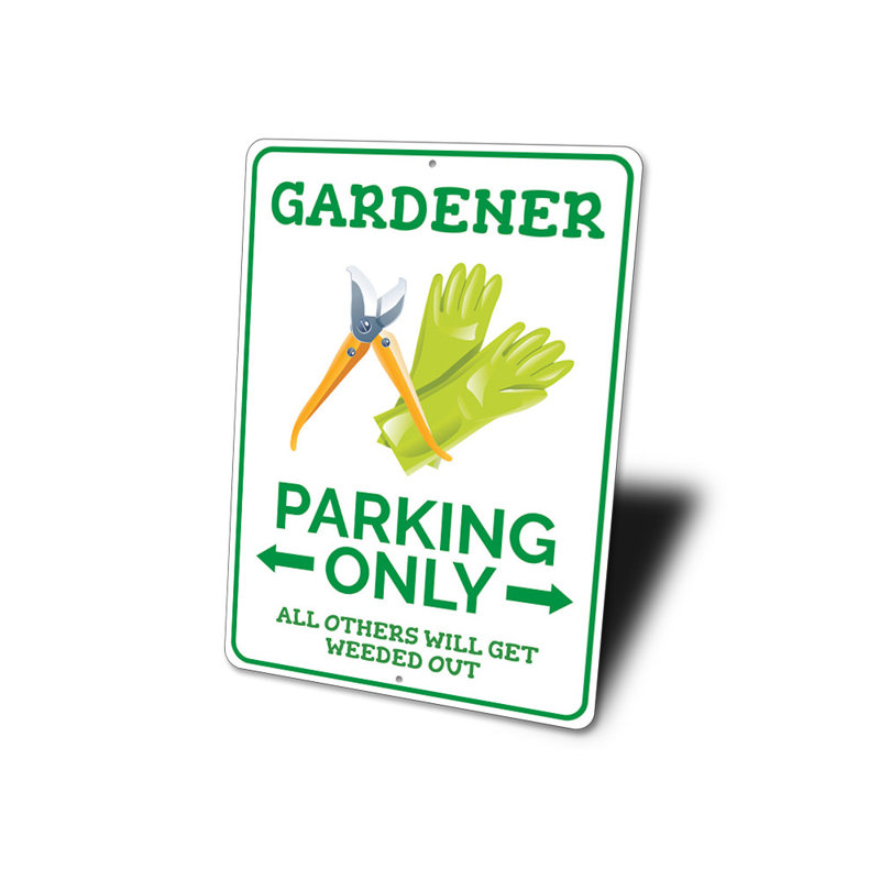 Enseigne de jardinage en aluminium Gardener, H 14 po x l 10 po x P 0,04 po