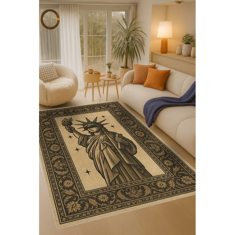 Tapis beige tissé Mosso, 6 pi 7 po x 9 pi 10 po