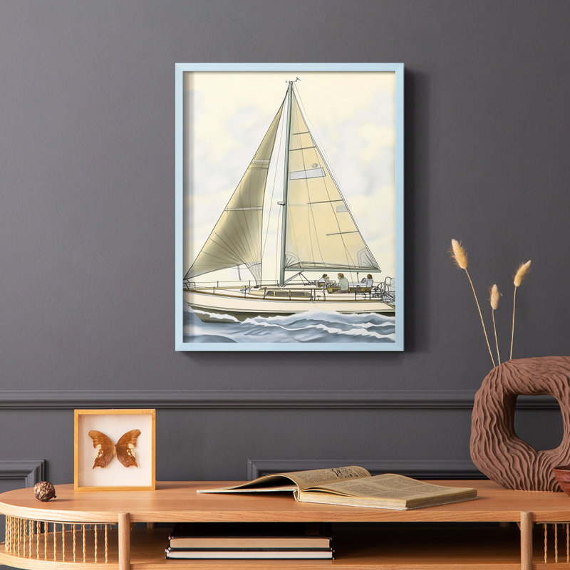 NAUTICAL Series C XXVII - Impression encadrée de qualité supérieure - Prêt à être accroché - Aucun clou requis