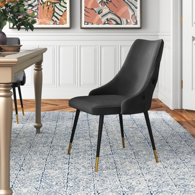 Chaise de salle à manger en velours capitonnée Adorn