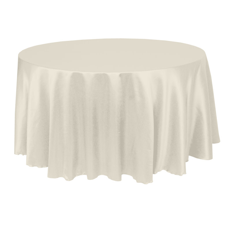 Ultimate Textile Herringbone - Fandango Tablecloth, 108" Round, Ivory Cream, 2