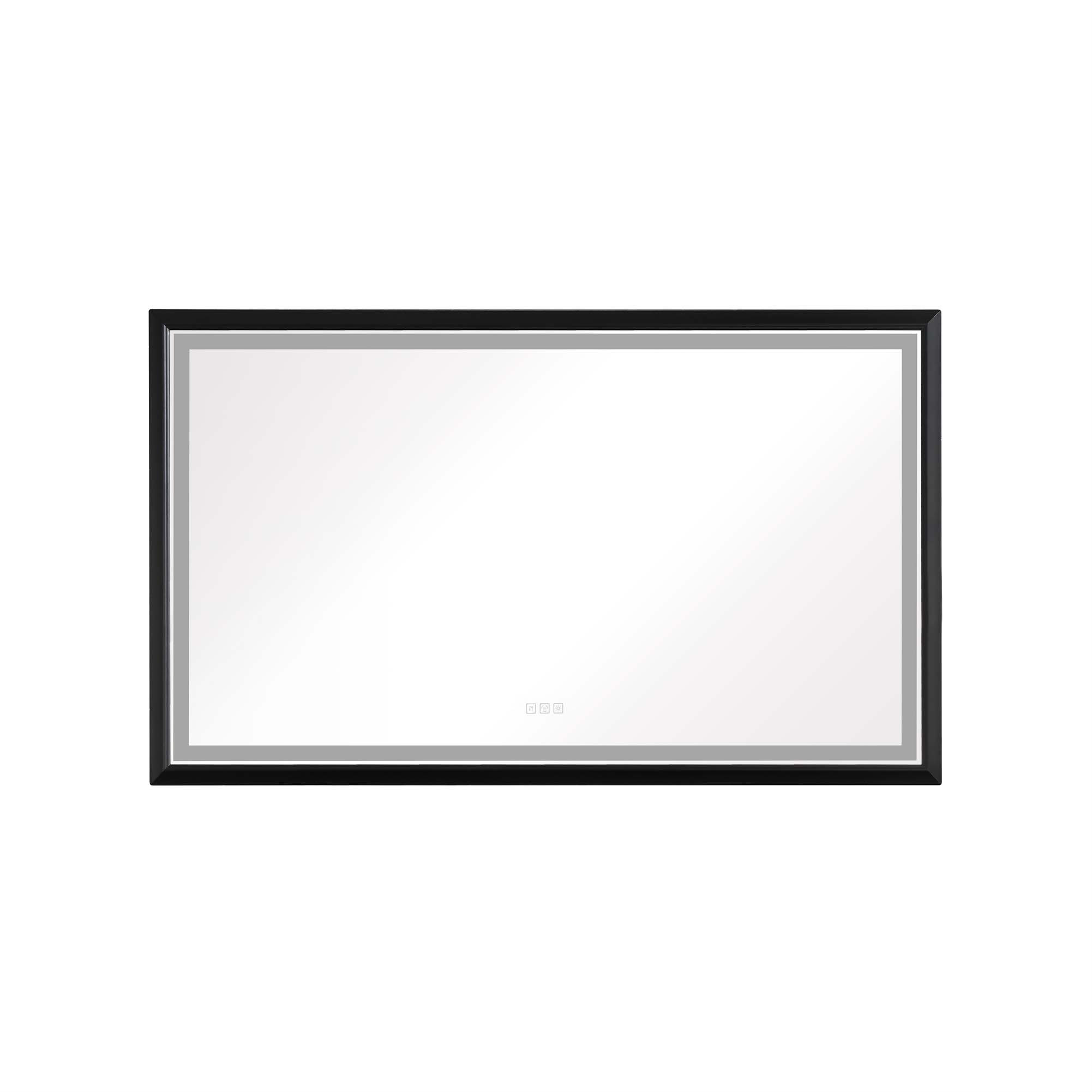 ROOM FULL Oversized Rectangular Black Framed LED Mirror AntiFog Wall