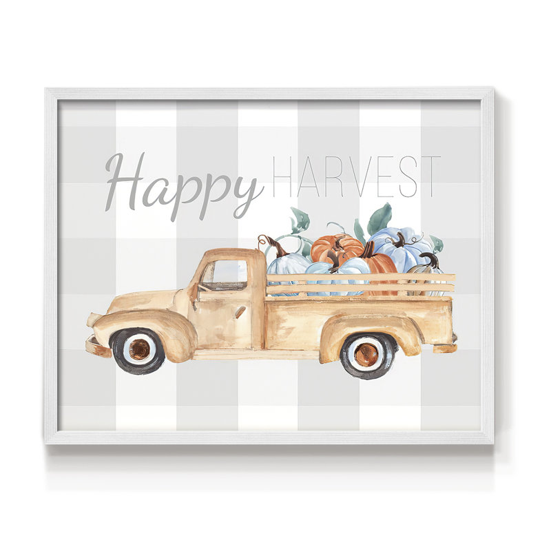 «Happy Harvest I», reproduction encadrée, H 22 po x l 28 po, Blanc