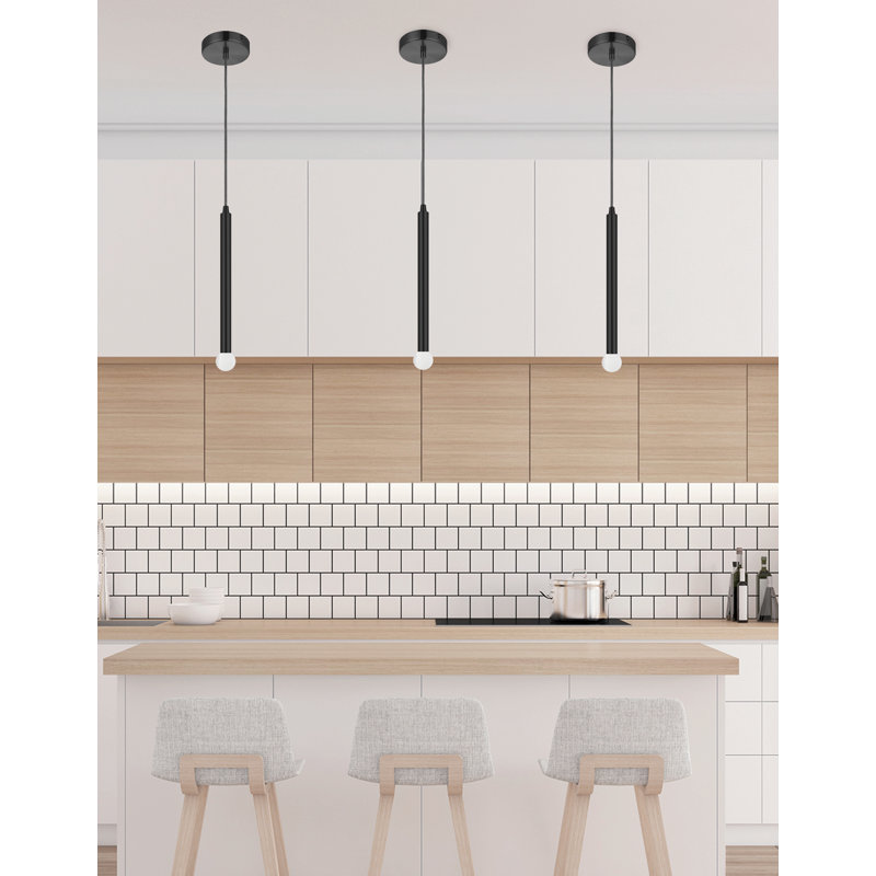 Luminaire suspendu 1 lumière Sanya, Noir mat