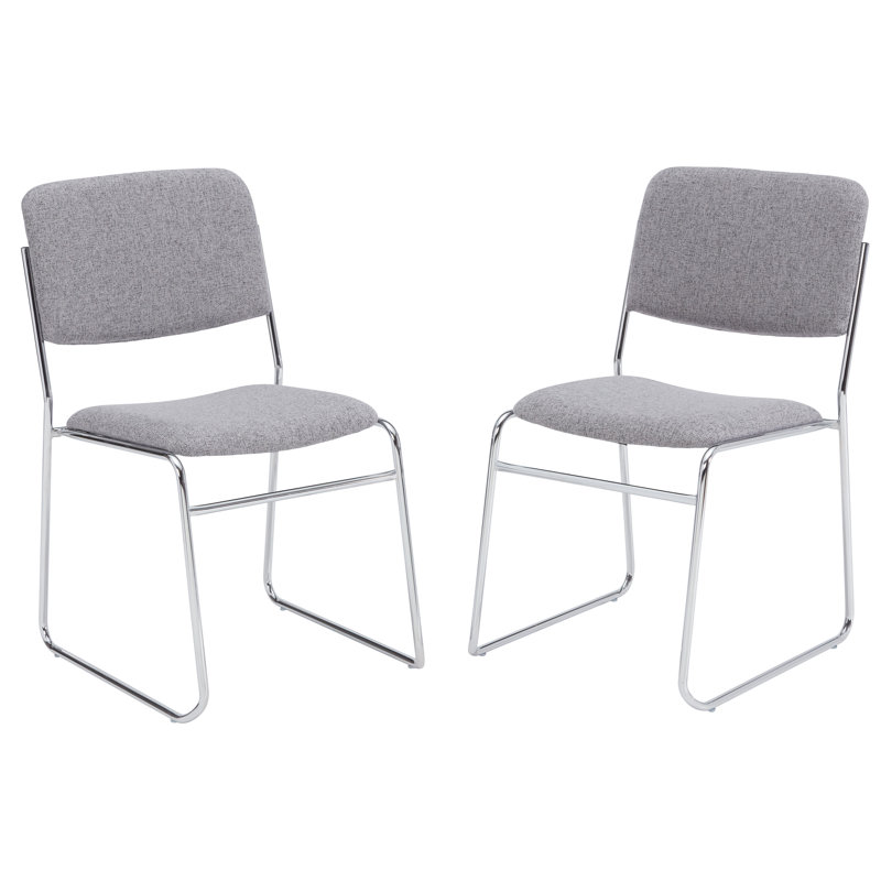Steel Stackable Multipurpose Chair ( Set of 2 ), Gray, 20
