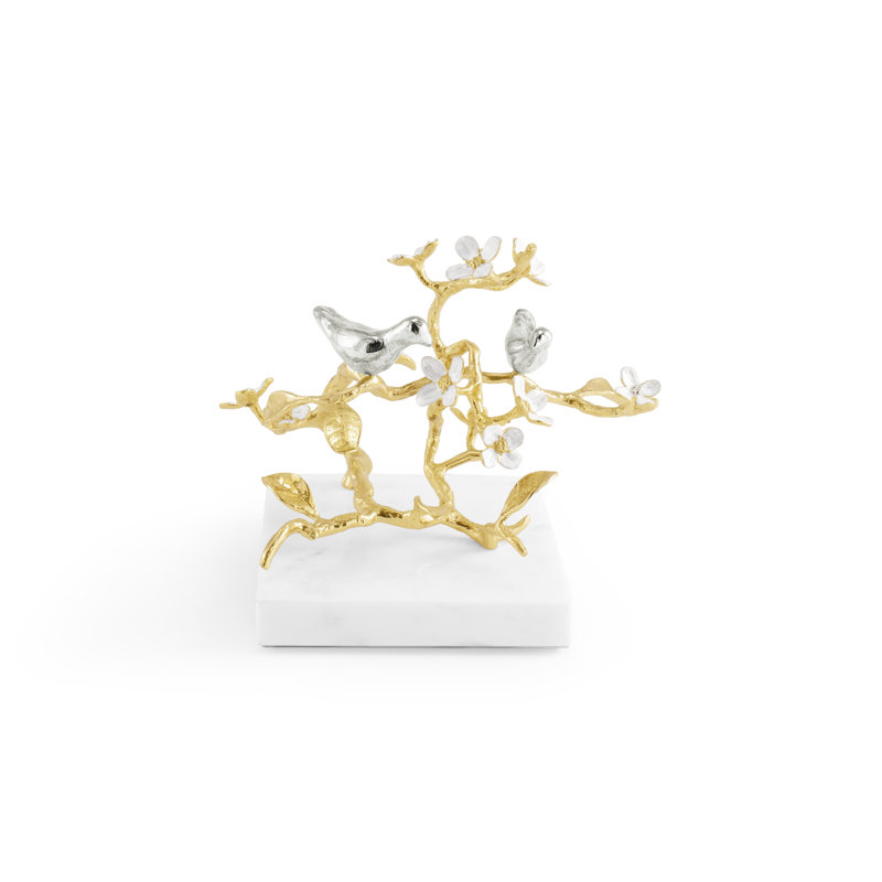 Lovebirds Silver & Gold Birds Decorative Object